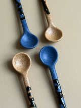 Blue ceramic spoon