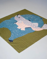 Furoshiki 'Kuma to Sake' - 100x100