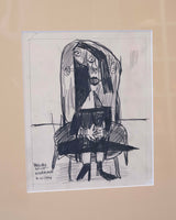 #A4 Mona Lisa sits on a chair