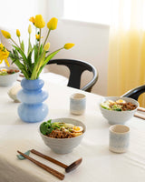 Blue stained mug without handle