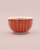 Hand-painted red-striped bowl