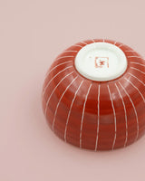 Hand-painted red-striped bowl