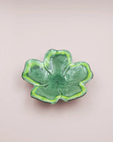 Green ceramic flower dish
