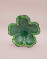 Green ceramic flower dish