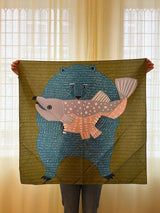 Furoshiki 'Kuma to Sake' - 100x100