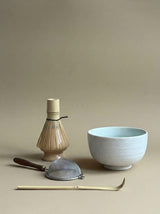 Matcha set with bowl in pastel green glaze