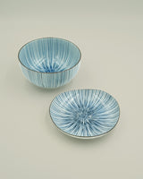 Lille tallerken med blå striber