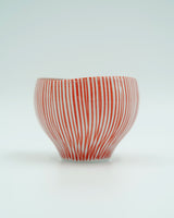 Large, red-striped mug in organic shapes