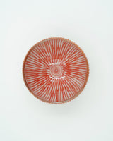 Large, red-striped mug in organic shapes