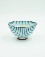 Bowl with light blue, elegant stripes