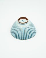 Bowl with light blue, elegant stripes