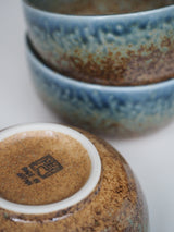 Matchasæt med blåglaseret skål