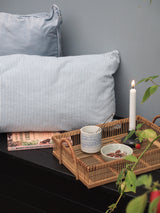 Blue stained mug without handle