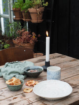 Blue stained mug without handle