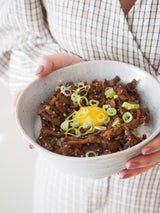 Gray asymmetrical ramen bowl