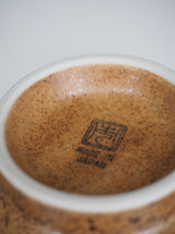 Brown ramen bowl with blue glaze