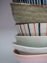 Bowl with blue and red stripes