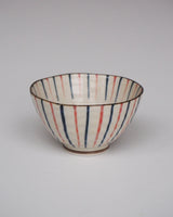 Bowl with blue and red stripes
