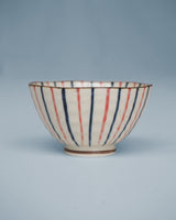 Bowl with blue and red stripes