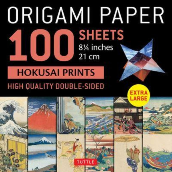 Origami papirblok med Hokusai motiver (100 ark - 21x21 cm)