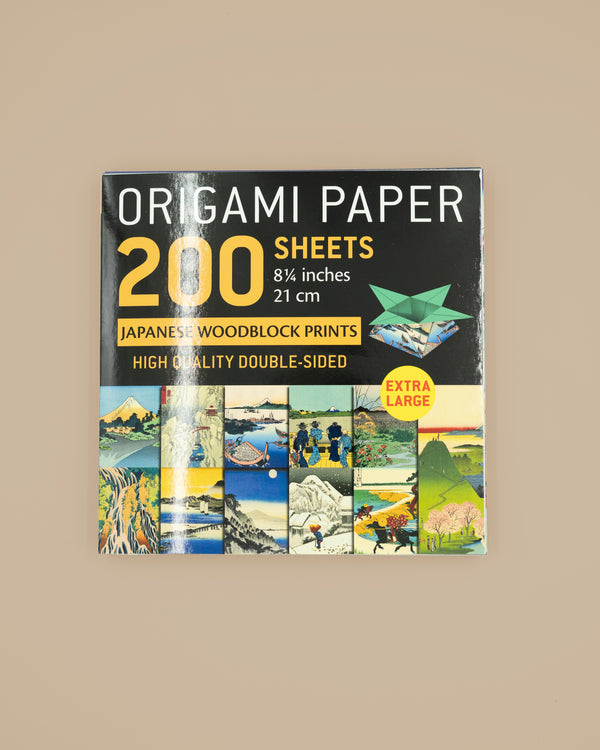 Origami papirblok med japanske træsnit (200 ark - 21x21 cm)