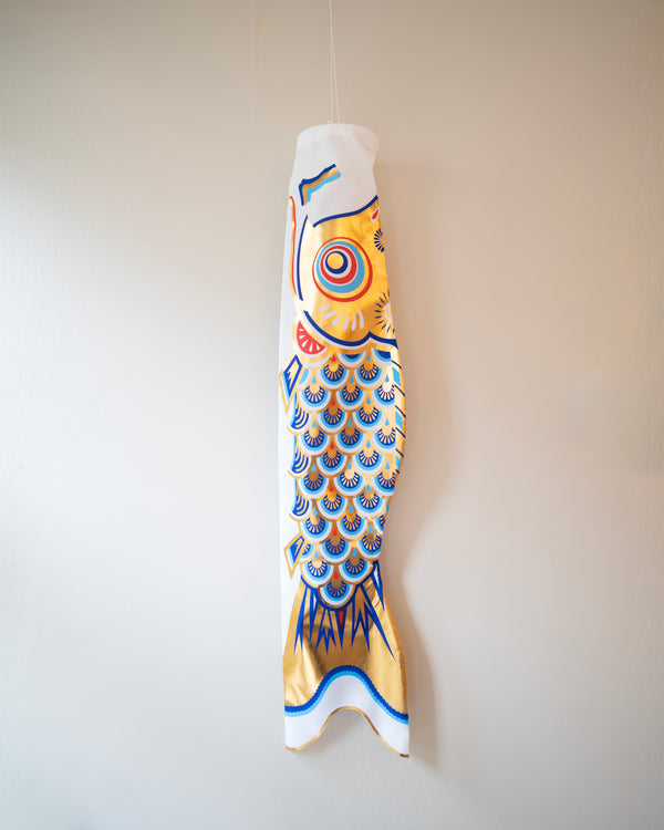 Koinobori pennant 80 cm (gold/blue)