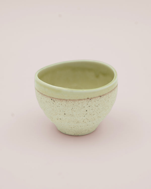 Cup with unglazed exterior