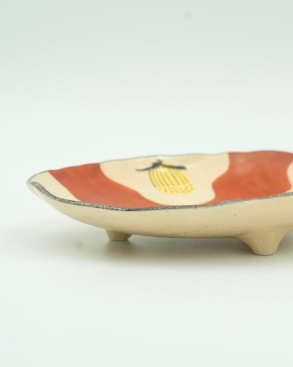 Hand painted dish with feet