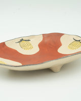 Hand painted dish with feet