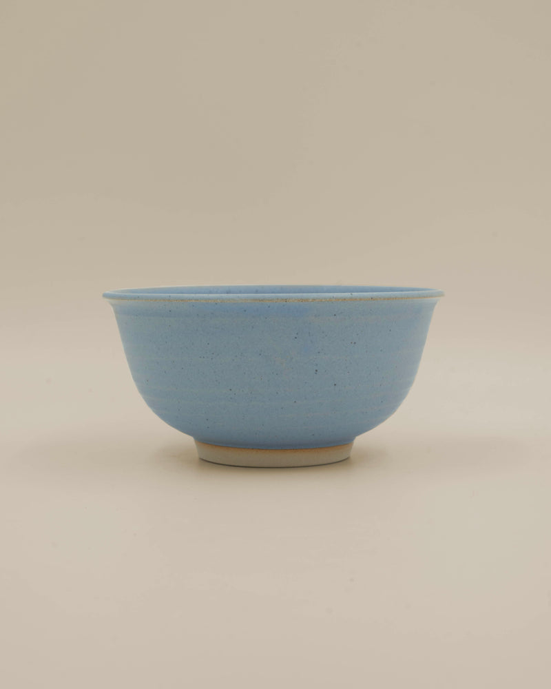 Brown ramen bowl with blue glaze