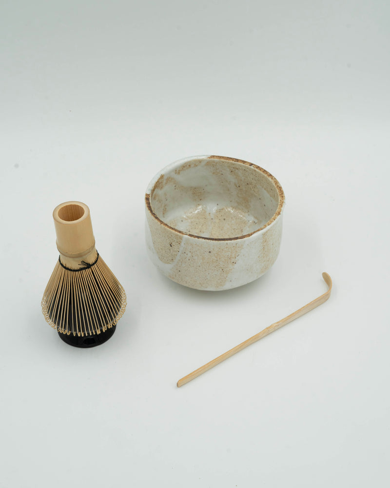 Matcha set with sand colored bowl #2 - without matcha