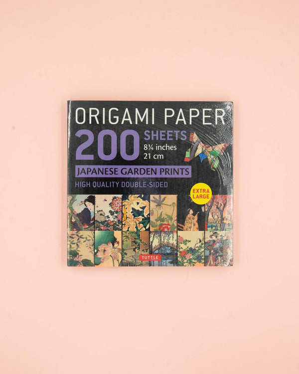 Origami paper block with Japanese garden motifs (200 sheets - 21x21 cm)