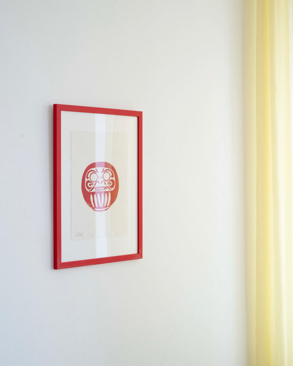 Daruma (linoleum print)