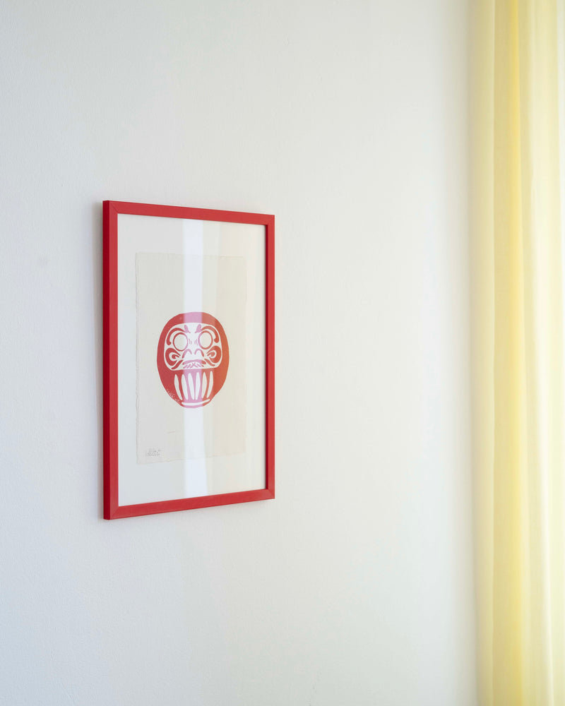 Daruma (linoleum print)