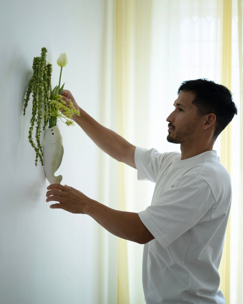 Koi wall vase