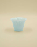 Pastel blue cup with grooves