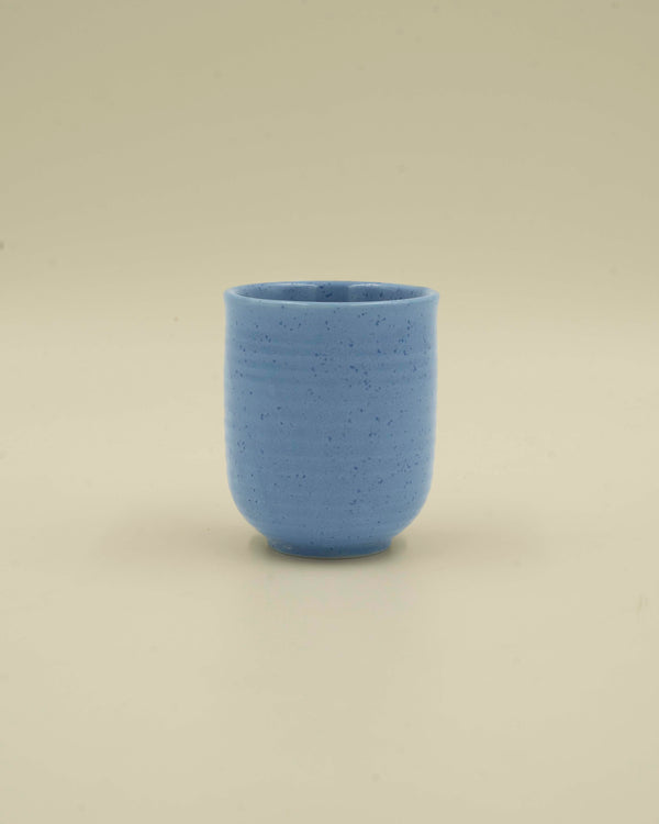 Blue cup with stains