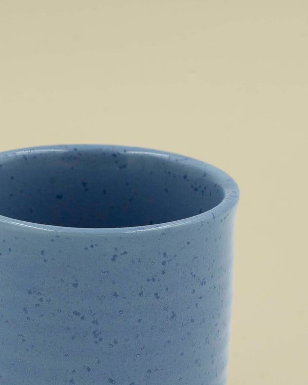 Blue cup with stains