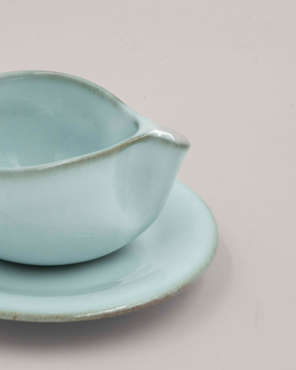 Organic light blue set w. cup and saucer