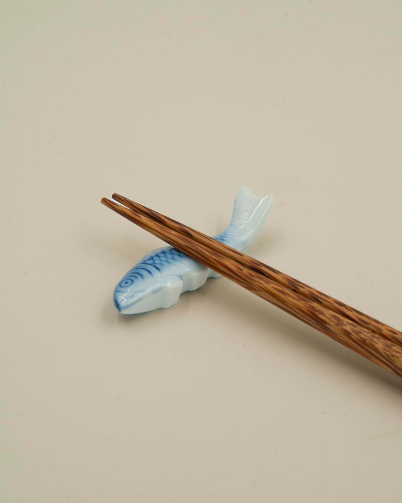 Blue koi chopstick holder