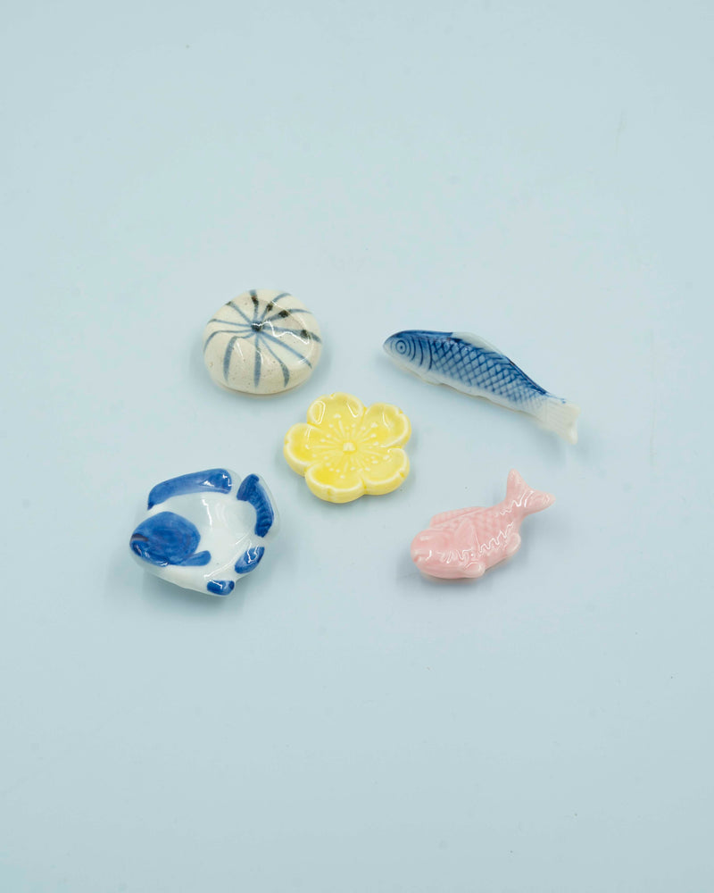 Blue koi chopstick holder