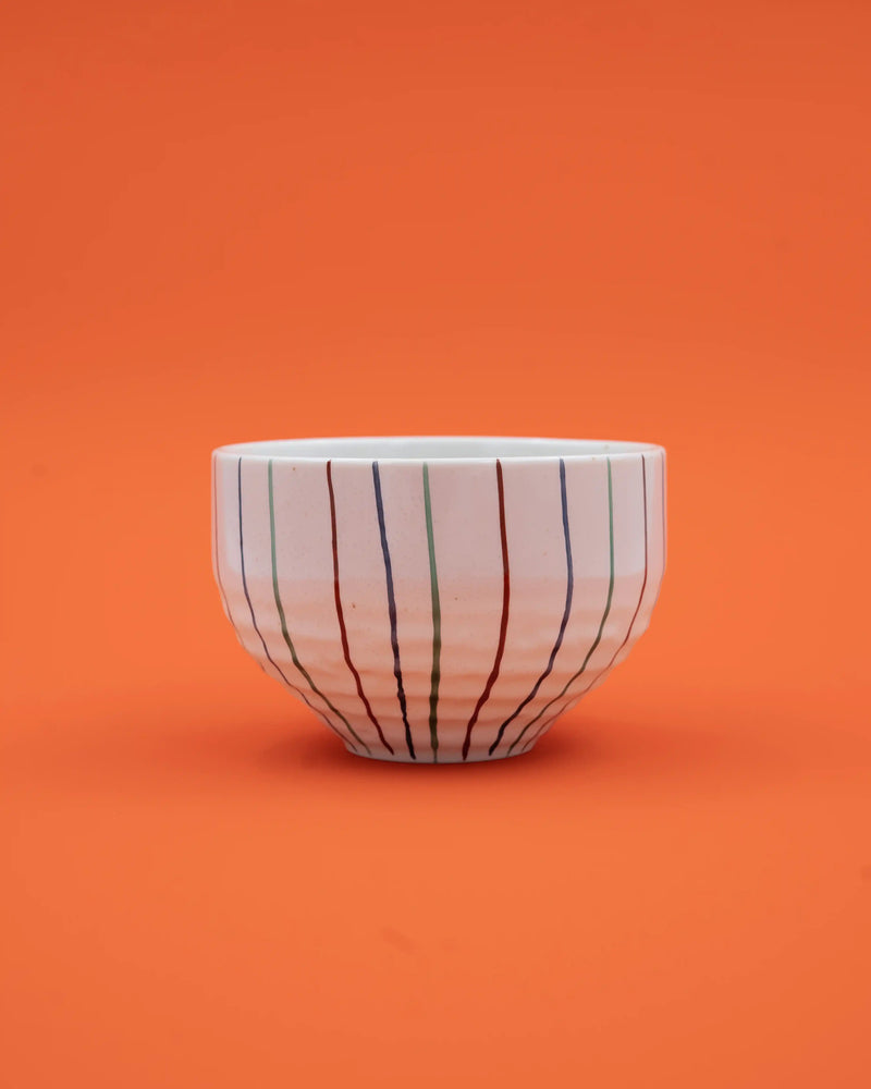 Large cup with colored stripes 