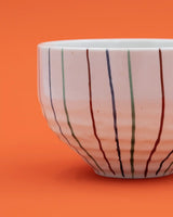 Large cup with colored stripes 