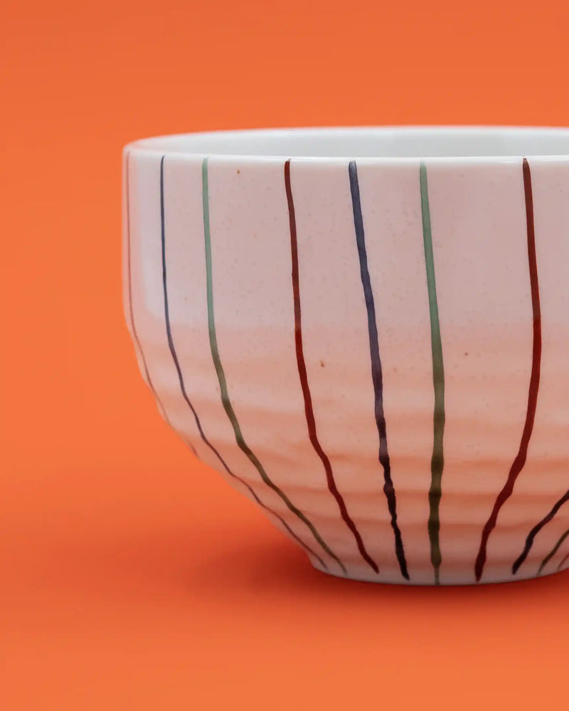 Large cup with colored stripes 