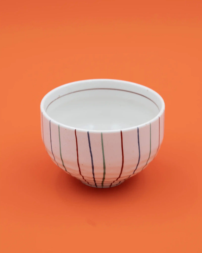 Large cup with colored stripes 