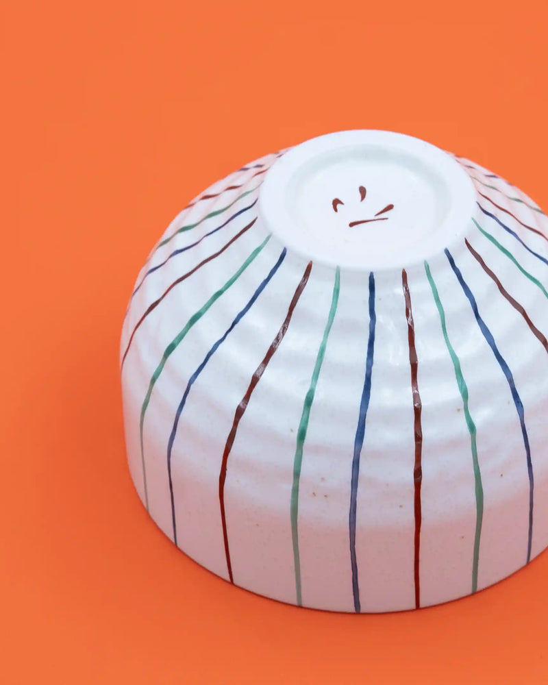 Large cup with colored stripes 