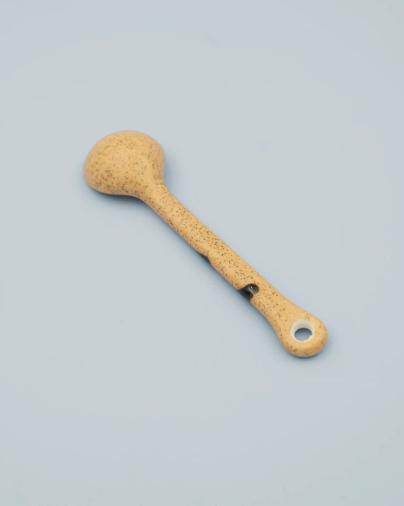Beige ceramic spoon 