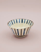 Bowl with wide blue stripes 