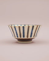 Bowl with wide blue stripes 