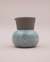 Gray jug with rustic glaze 